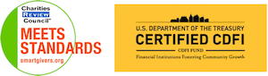 Charities Review Council Certification & US Dept. of Treasury CDFI certification logos