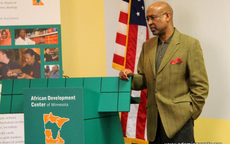 Ahmed Samatar approaches the podium